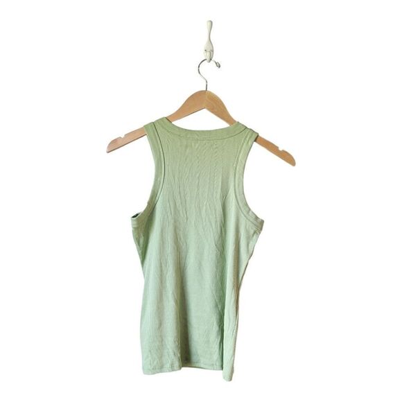 Madewell NWT Brightside Rib Cutaway Supima Cotton Tank in Seedling sz XXS - Picture 7 of 11